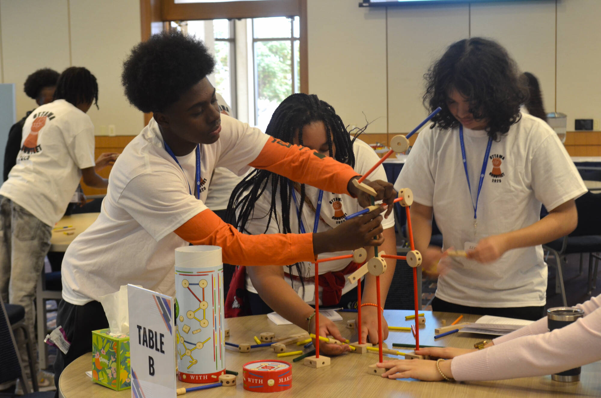 OHHS Students Assembling Tinker Toys